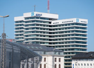 Das Gebäude der ARD und des Bayrischen Rundfunks in München.