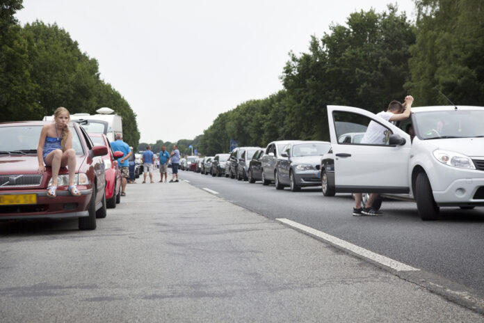 Ein Stau auf der Autobahn.