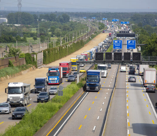 Blick auf die Autobahn.